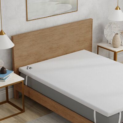 Panda London - Panda Memory Foam Topper - Bamboo - White - Mattress Topper Panda London - Panda Memory Foam Topper - Bamboo - White - Mattress Topper