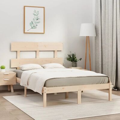 17 Stories Bed Frame Solid Wood natural 120 x 190 cm 17 Stories Bed Frame Solid Wood natural 120 x 190 cm