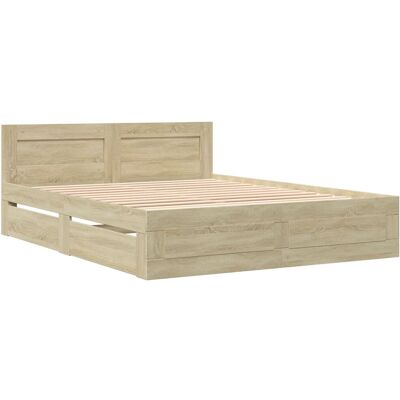 Latitude Run Bed Frame With Headboard Without Mattress Smoked Oak 140X200 Cm Sonoma Oak European Kingsize (160 x 200 cm) Latitude Run Bed Frame With Headboard Without Mattress Smoked Oak 140X200 Cm Sonoma Oak European Kingsize (160 x 200 cm)