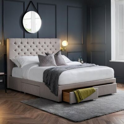 Wade Logan Rishi Upholstered Bed Frame Grey Super King (6') Wade Logan Rishi Upholstered Bed Frame Grey Super King (6')