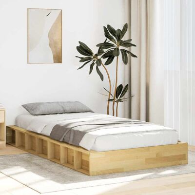 ClassicLiving Bed Frame Without Mattress 120X190 Cm Solid Wood Oak Natural Single (3') ClassicLiving Bed Frame Without Mattress 120X190 Cm Solid Wood Oak Natural Single (3')