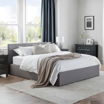 Hashtag Home Lilianna Bed Frame Light Grey Kingsize (5') Hashtag Home Lilianna Bed Frame Light Grey Kingsize (5')
