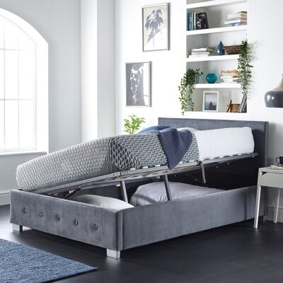 ClassicLiving Blawnox Upholstered Ottoman Storage Bed Steel Kingsize (5') ClassicLiving Blawnox Upholstered Ottoman Storage Bed Steel Kingsize (5')