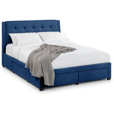 Hashtag Home Canipe Upholstered Bed Frame with Mattress Blue Super King (6') Hashtag Home Canipe Upholstered Bed Frame with Mattress Blue Super King (6')