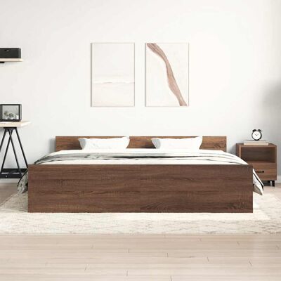 17 Stories Marlow Home Co. Bed Frame With Headboard And Footboard Sonoma Oak Super King (6') 17 Stories Marlow Home Co. Bed Frame With Headboard And Footboard Sonoma Oak Super King (6')