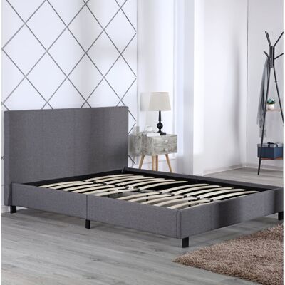 17 Stories Aariyah Upholstered Bed Frame Grey Double (4'6) 17 Stories Aariyah Upholstered Bed Frame Grey Double (4'6)
