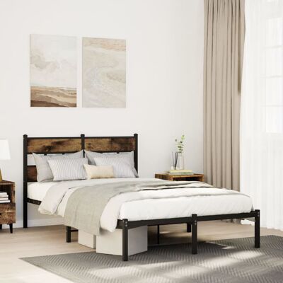 Borough Wharf Bed Frame Without Mattress With Headboard Smoked Oak 160 X 200 cm Borough Wharf Bed Frame Without Mattress With Headboard Smoked Oak 160 X 200 cm