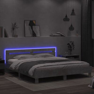 17 Stories Bed Frame With Headboard And LED Sonoma Oak King ( 160 x 200 cm) 17 Stories Bed Frame With Headboard And LED Sonoma Oak King ( 160 x 200 cm)