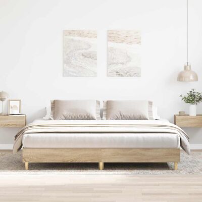 17 Stories Bed Frame Without Mattress Old Wood 160X200cm Engineered Wood Sonoma Oak European Kingsize (160 x 200cm) 17 Stories Bed Frame Without Mattress Old Wood 160X200cm Engineered Wood Sonoma Oak European Kingsize (160 x 200cm)