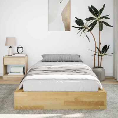 ClassicLiving Bed Frame Without Mattress 120X190 Cm Solid Wood Oak Natural Small Single (2'6) ClassicLiving Bed Frame Without Mattress 120X190 Cm Solid Wood Oak Natural Small Single (2'6)