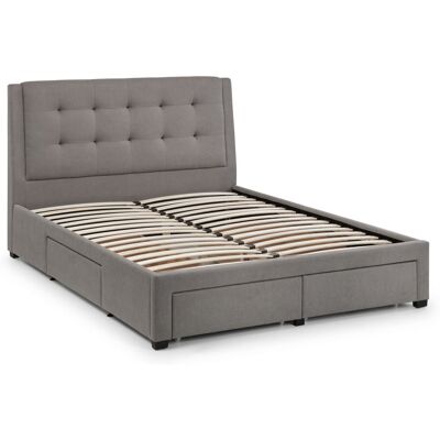 Hashtag Home Lilianna Upholstered Bed Frame Grey Double (4'6) Hashtag Home Lilianna Upholstered Bed Frame Grey Double (4'6)