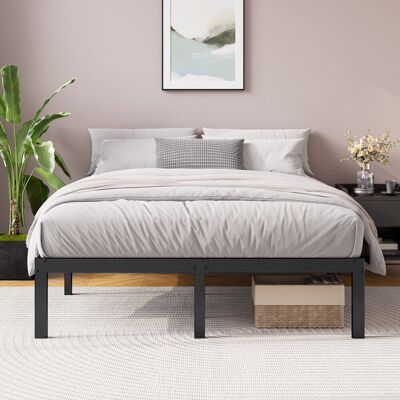 Zipcode Design Barbieri Modern Metal Platform Bed Frame with Heavy Duty Steel Slat Support Black Double (4'6) Zipcode Design Barbieri Modern Metal Platform Bed Frame with Heavy Duty Steel Slat Support Black Double (4'6)