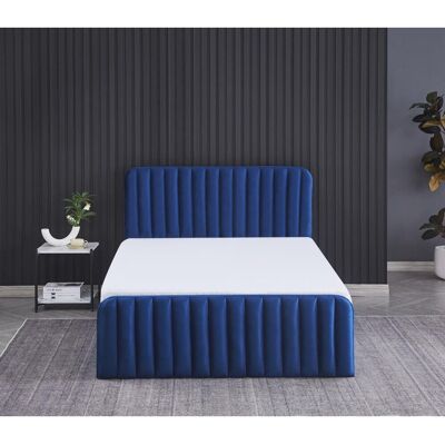 Fairmont Park Ottoman Storage Bed velvet gas lift up and 1 Mattress Blue Double (4'6) Fairmont Park Ottoman Storage Bed velvet gas lift up and 1 Mattress Blue Double (4'6)