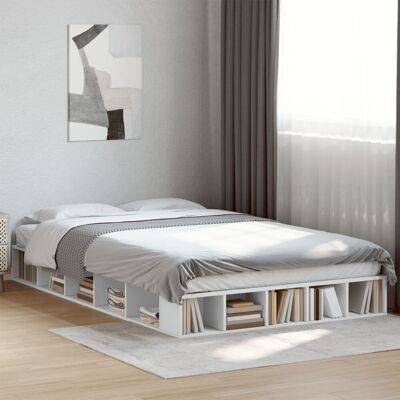 17 Stories Vidaxl Bed Frame Engineered Wood White 120 x 200cm 17 Stories Vidaxl Bed Frame Engineered Wood White 120 x 200cm