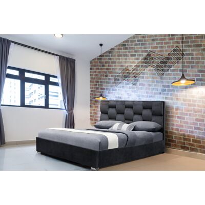 Latitude Run Greco Upholstered Bed Frame Grey Kingsize (5') Latitude Run Greco Upholstered Bed Frame Grey Kingsize (5')