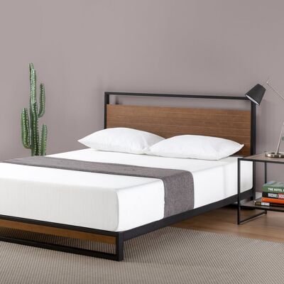 Trent Austin Design Gemma Low profile Metal Bed Frame with Bamboo Headboard Brown Kingsize (5') Trent Austin Design Gemma Low profile Metal Bed Frame with Bamboo Headboard Brown Kingsize (5')