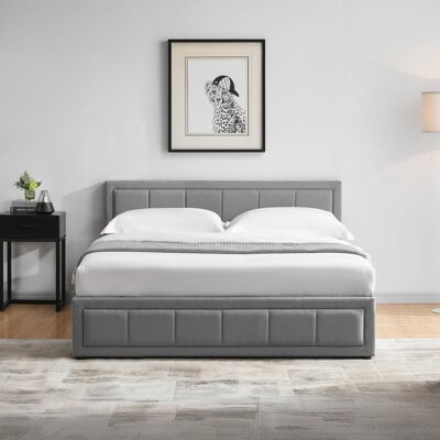 Latitude Run Ottoman Fabric Lift Up Storage Bed , UKFR Certified Light Grey Kingsize (5') Latitude Run Ottoman Fabric Lift Up Storage Bed , UKFR Certified Light Grey Kingsize (5')