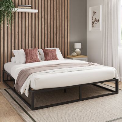 Hashtag Home Reign Platform Bed Frame Black Double (4'6) Hashtag Home Reign Platform Bed Frame Black Double (4'6)