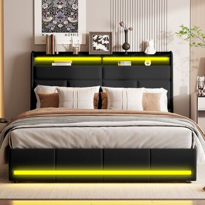 Metro Upholstered Ottoman Storage Bed With Led Beige European Double (140 x 200 cm) Metro Upholstered Ottoman Storage Bed With Led Beige European Double (140 x 200 cm)