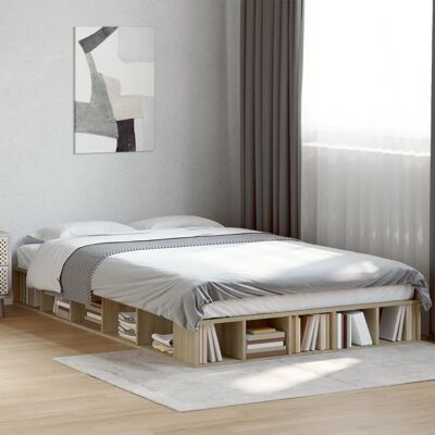 17 Stories Vidaxl Bed Frame Engineered Wood Sonoma Oak 120 x 200cm 17 Stories Vidaxl Bed Frame Engineered Wood Sonoma Oak 120 x 200cm