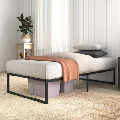 Zipcode Design Corbe Modern Metal Bed Frame with Heavy Duty Steel Slat Support Black Single (3') Zipcode Design Corbe Modern Metal Bed Frame with Heavy Duty Steel Slat Support Black Single (3')