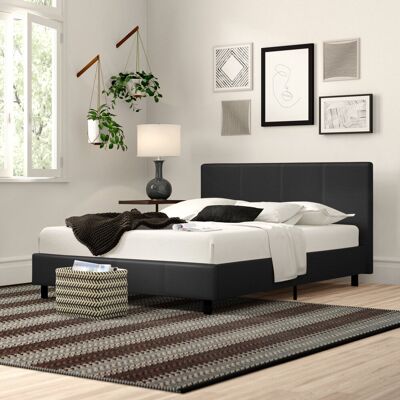 Zipcode Design Morgana Upholstered Bed Frame Black Double (4'6) Zipcode Design Morgana Upholstered Bed Frame Black Double (4'6)