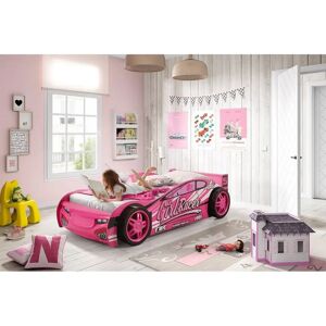 Zoomie Kids Hackmore Single (3') Cars Bed brown/pink 21.6 H x 112.0 W x 216.0 D cm