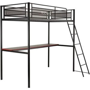 Single (3') High Sleeper Bunk Bed with Built-in-Desk by X Rocker black/brown 182.0 H x 141.5 W x 198.5 D cm