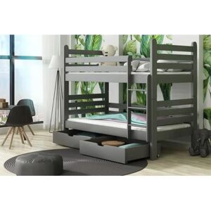 Mack + Milo Jerald Single (3') 2 Drawer Standard Bunk Bed brown/gray/green 161.0 H x 98.0 W x 198.0 D cm