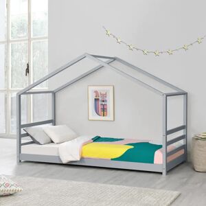 Harriet Bee Sheppard Solid Wood House Beds gray 142.0 H x 98.0 W x 206.0 D cm