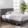 Three Posts Cardington Padded Upholstered Bed Frame with Headboard black 109.47 H x 156.46 W x 213.87 D cm