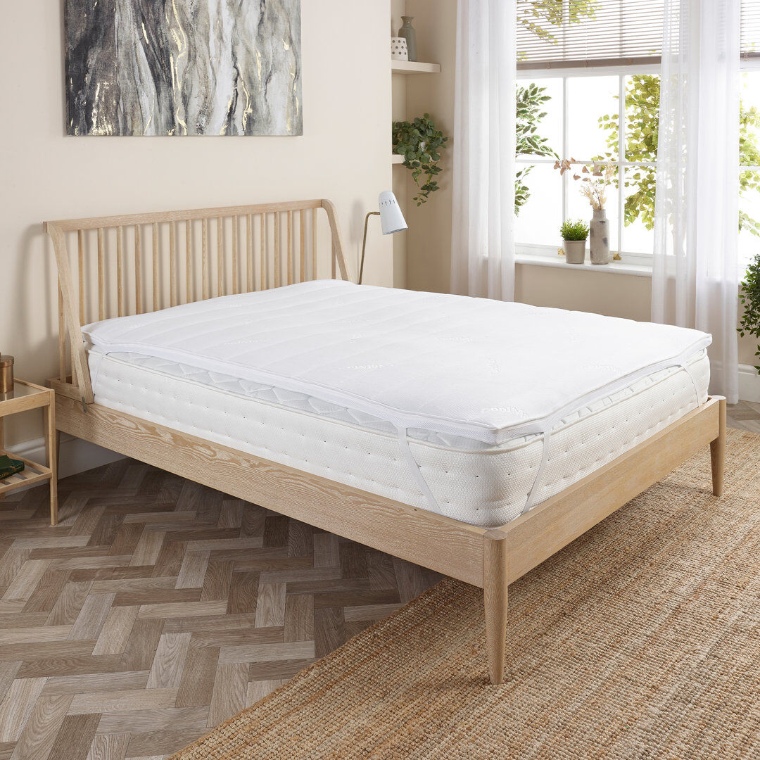 Slumberdown Airstream Memory Cool Mattress Topper 4cm Thick Cooling Machine Washable White Double (4'6)