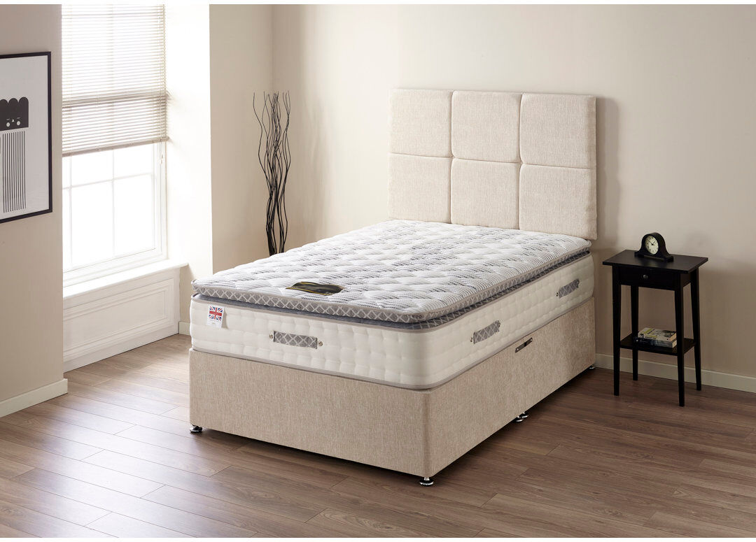 Ebern Designs 6000 Gold 33cm Pocket Sprung Memory Foam Pillow Top Mattress Cooling Technology Small Single (2'6)
