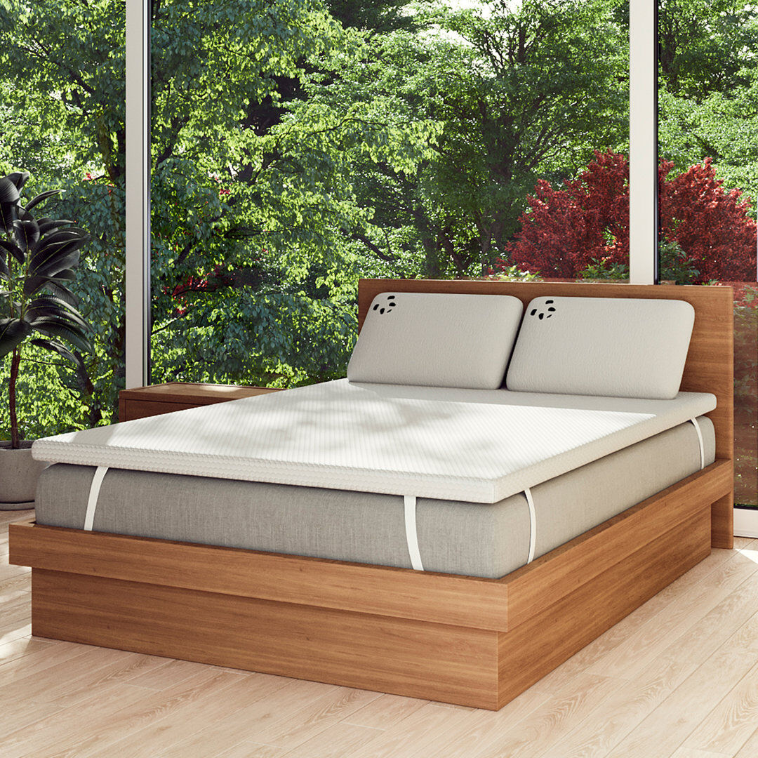 Panda Gel Infused Memory Foam Mattress Topper - Orthopaedic Support White European Double (140 x 200cm)