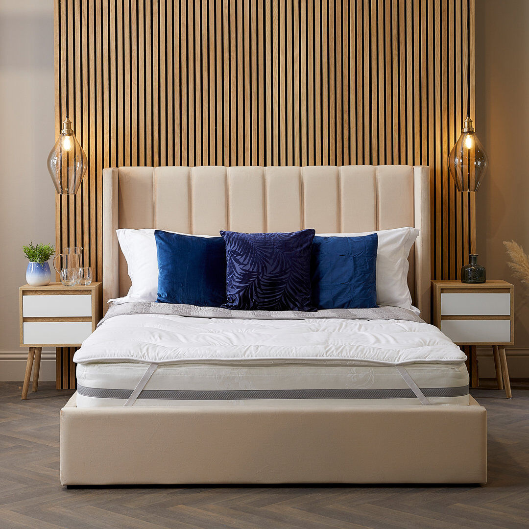 Snuggledown Luxurious Hotel Temperature Regulating Mattress Topper Cooling Cover Luxury Washable White Super King (6')