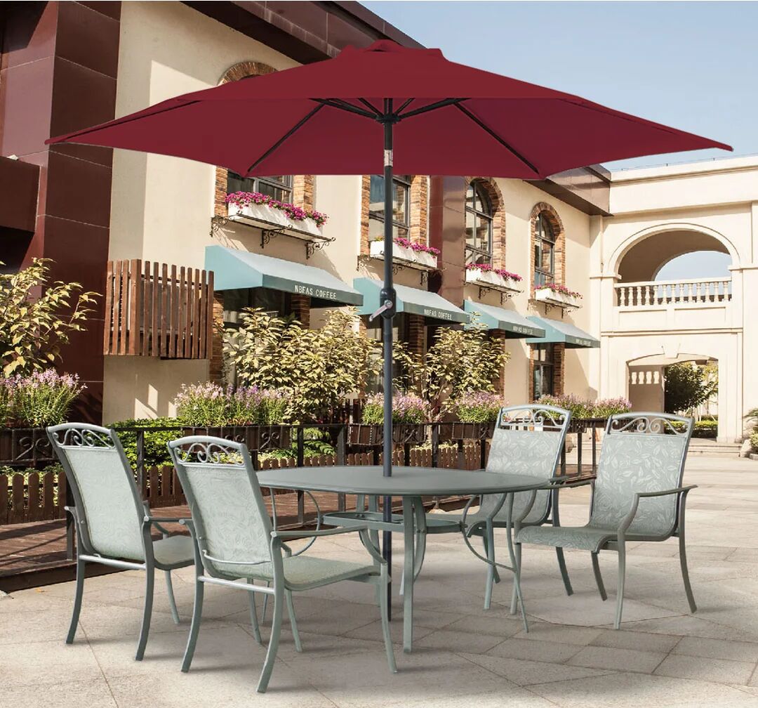 Freeport Park Pruett 3m Traditional Parasol Wine Red 240.0 H cm