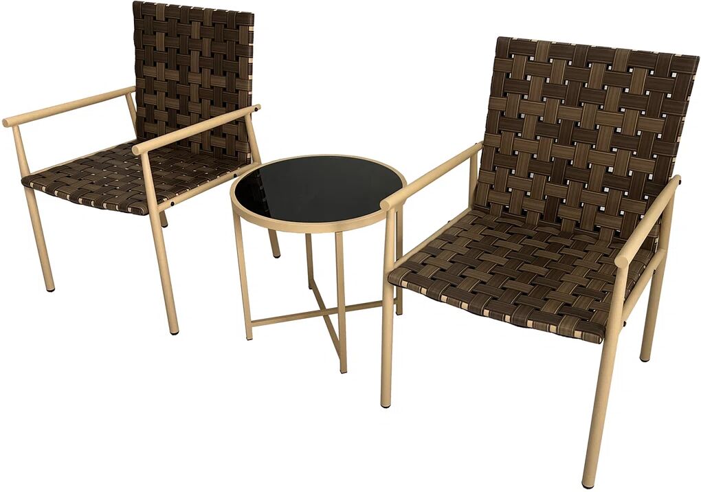 Furniture One Round 2 - Person 52cm Long Bistro Set brown 52.0 W x 52.0 D cm