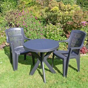 Ebern Designs Tivoli Bistro Table with 2 Chairs Garden Set gray