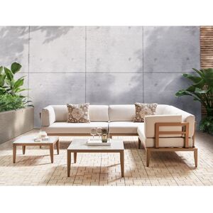 Ebern Designs 6 Seater Modular Garden Corner Sofa Set Light Beige Nayleen Beige 6