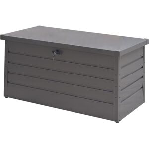 Garden Sanctuary 120cm W 350L Metal Lockable Deck Box in Grey Grey 63cm H X 120cm W X 61cm D