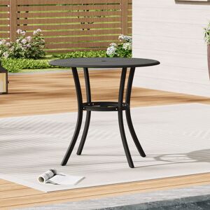 Lark Manor Carstens 2 - Person 80cm L Outdoor Garden Metal Slatted Coffee Table Black
