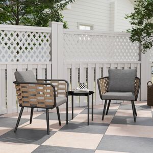 Marlow Home Co. Round 3 - Piece 2 - People 50Cm L Outdoor Bistro Set Black 2
