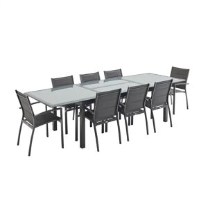 Ebern Designs Arvinder 8 Seater Dining Set gray 75.0 H x 200.0 W x 100.0 D cm