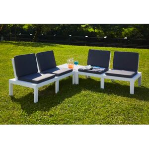 Dakota Fields Derion 4 Seater Conversation Set white