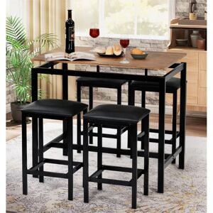 Rio Aihran 4 Person Counter Height Dining Set brown/gray 89.0 H x 100.0 W x 60.0 D cm