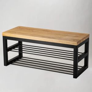 Rio Pawel Wood Storage Bench black 40.0 H x 100.0 W x 35.0 D cm