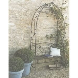 Brambly Cottage Carl Wrought Iron Arbour brown/gray 200.0 H x 100.0 W x 40.0 D cm