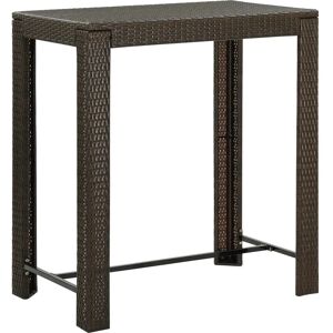 Ebern Designs Adhithya Rattan Bar Table brown 110.5 H x 100.0 W x 60.5 D cm