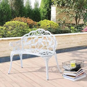 Lily Manor Sabrina Iron Bench white 80.0 H x 100.0 W x 54.0 D cm