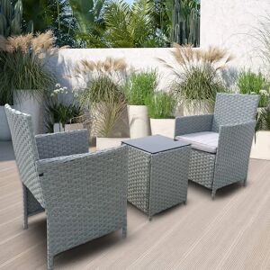 Marlow Home Co. Barreiro 2 Seater Bistro Set with Cushions gray 40.0 W x 40.0 D cm